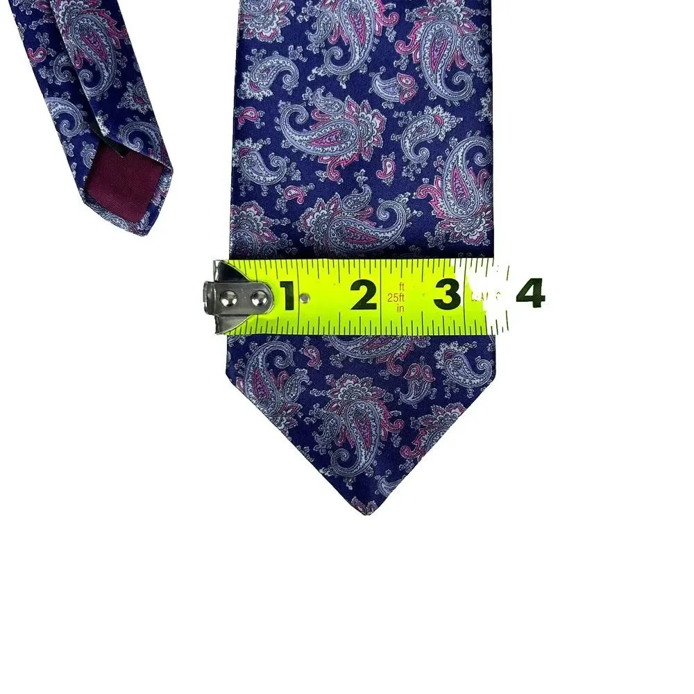 Lilly Dache Blue Paisley Silk Blend Woven Classic Pointed‎ Tie Men's One Size
